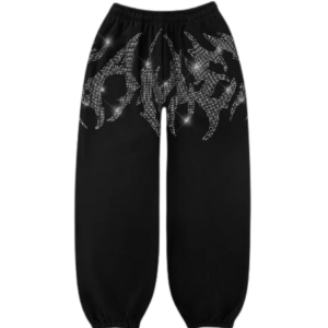 BLADE RHINESTONE SWEATPANTS BLACK