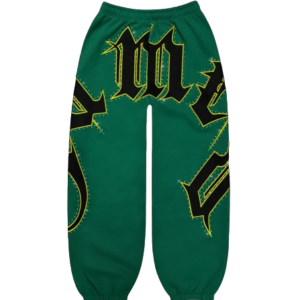 MONSTER RHINESTONE SWEATPANTS RACING GREEN