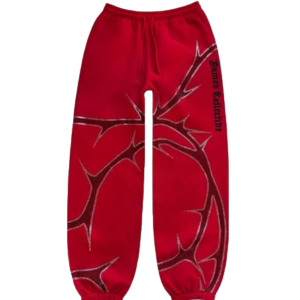 THORN RHINESTONE SWEATPANTS RED